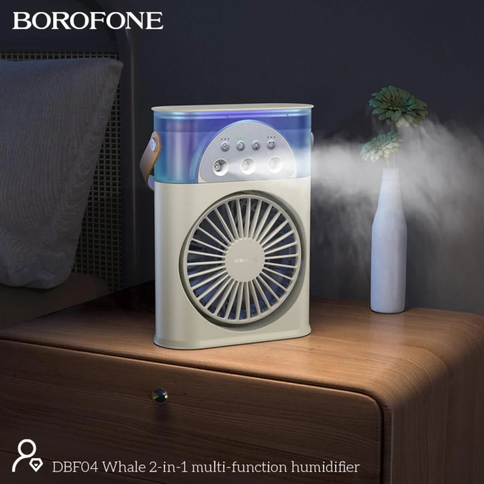 2-in-1 Desktop Fan with Humidifier & LED Light BOROFONE DBF04