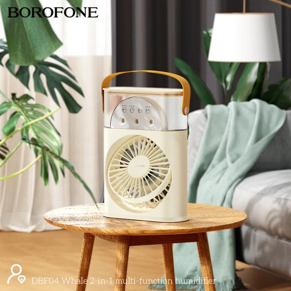 2-in-1 Desktop Fan with Humidifier & LED Light BOROFONE DBF04