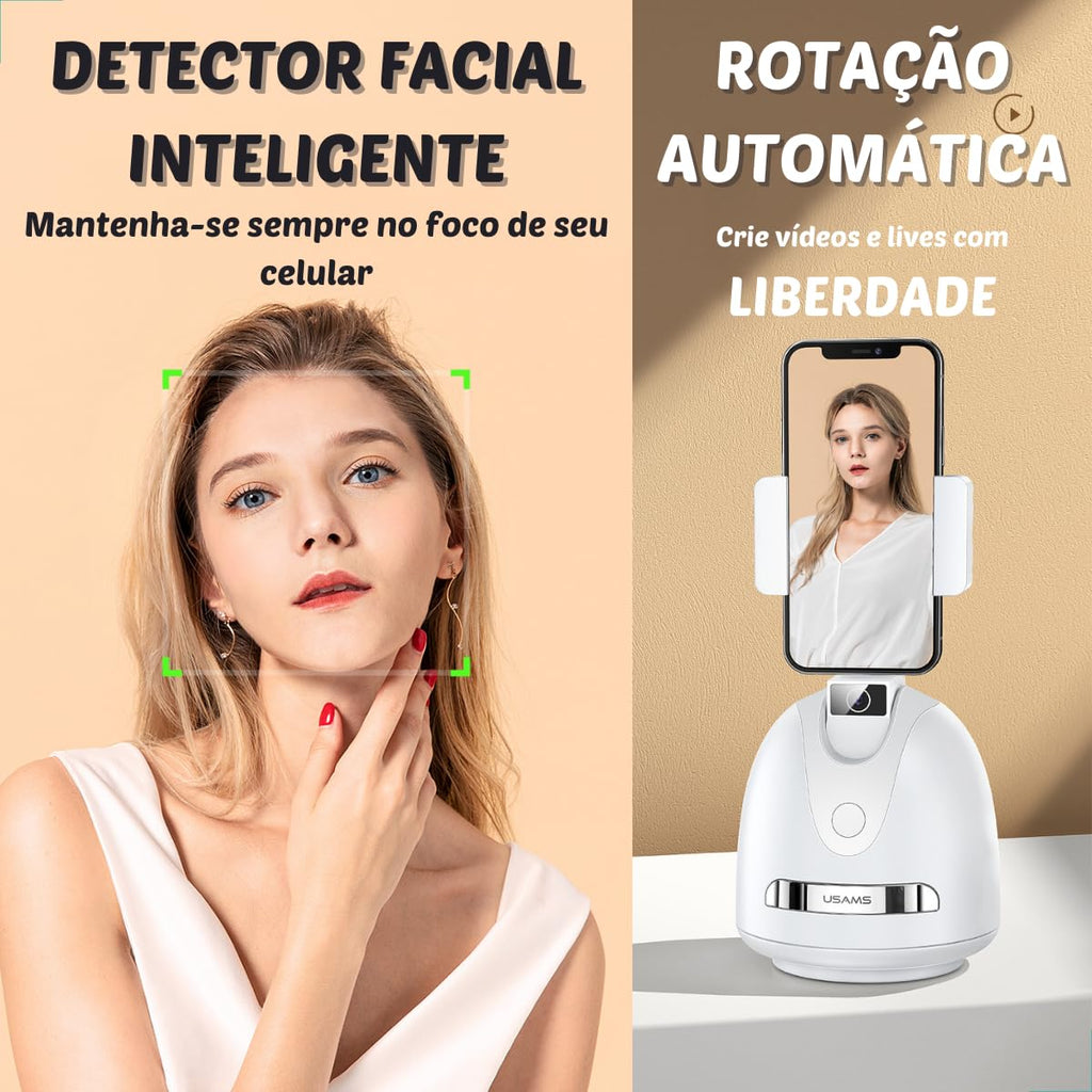 USAMS Smart Face Tracking Mobile Holder 360°Horizontal Rotation, 45°