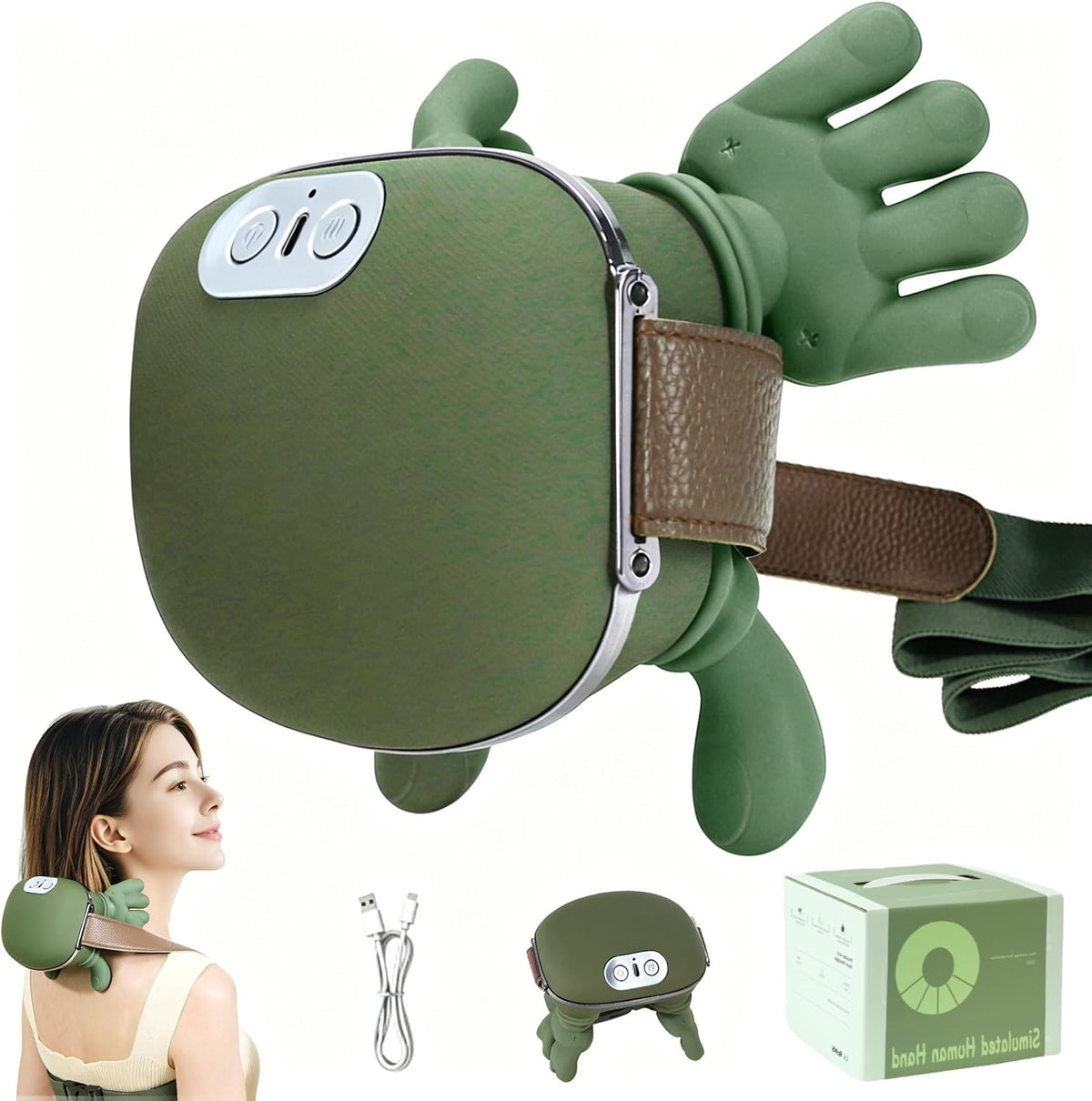 Neck and Shoulder Massager,Portable Shiatsu Back Massage Hand-Shaped Deep Tissue