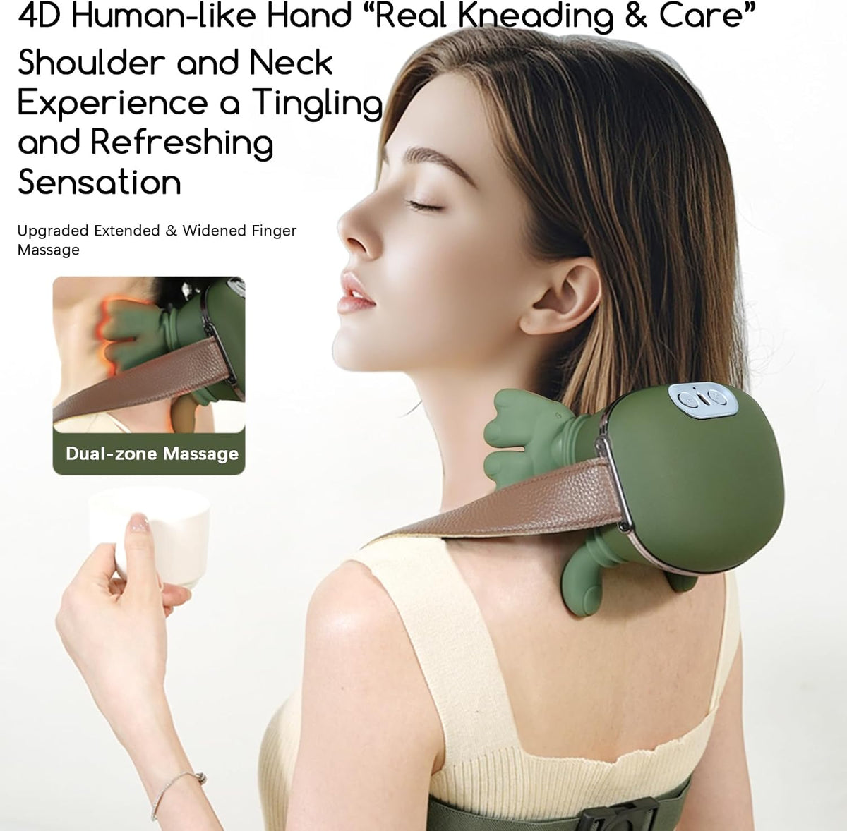 Neck and Shoulder Massager,Portable Shiatsu Back Massage Hand-Shaped Deep Tissue