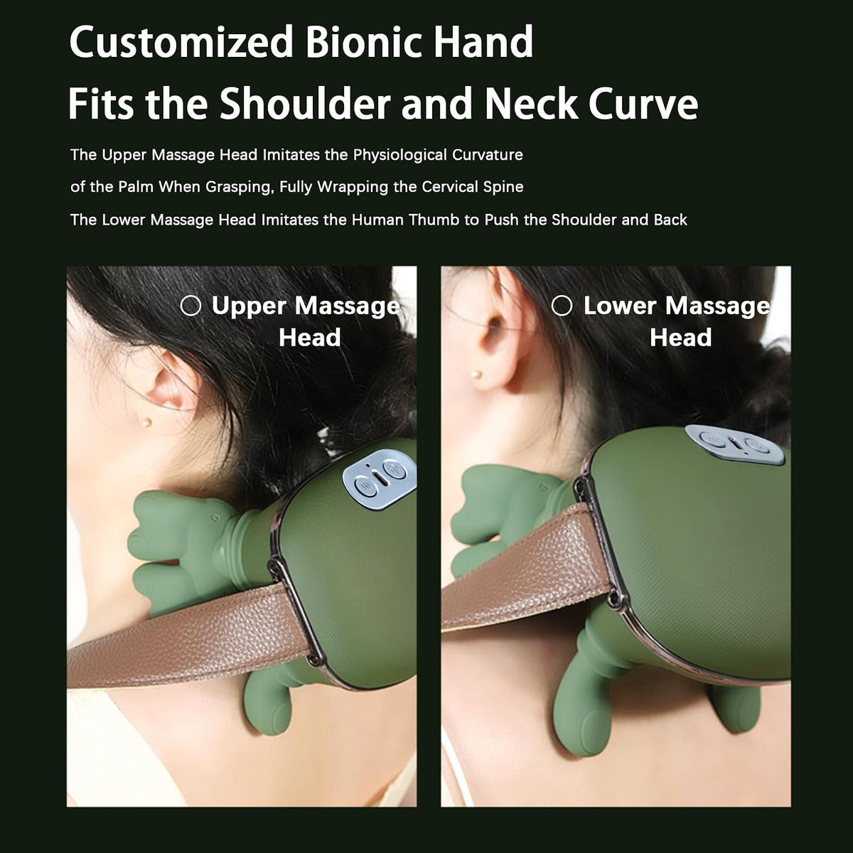 Neck and Shoulder Massager,Portable Shiatsu Back Massage Hand-Shaped Deep Tissue