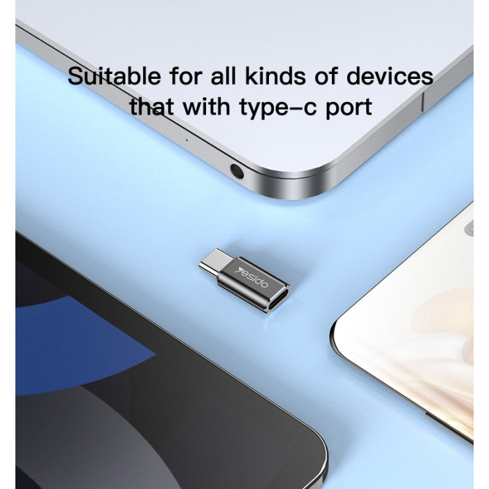 Yesido GS22 Aluminum Alloy Fast Data Transfer Type-C to Lightning OTG Adapter For iPhone iOS