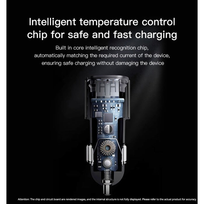 Yesido Y54 60W Fast Charging Car Charger | With TC to iPhone cable
