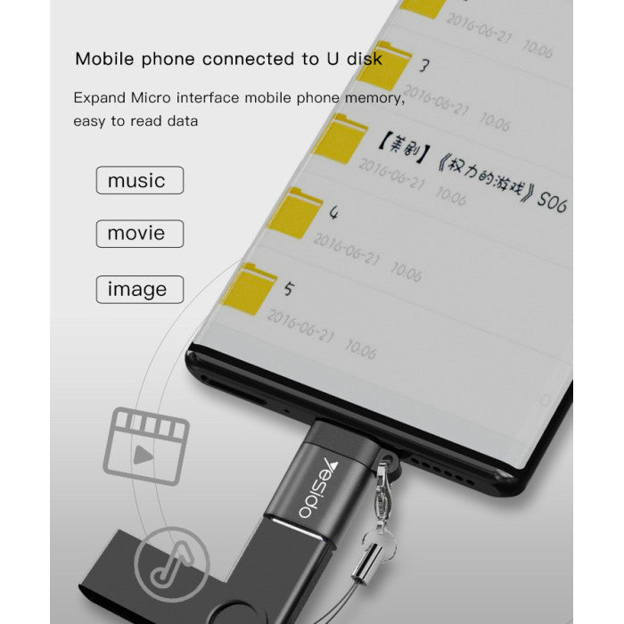 Yesido Mini Function For Mobile Phone Convertor Micro Card Reader OTG Adapter GS07