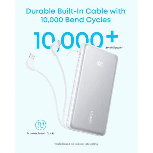 Anker Zolo Powerbank 10000mAh 22.5W with Built-in USB-C Cable – A110D