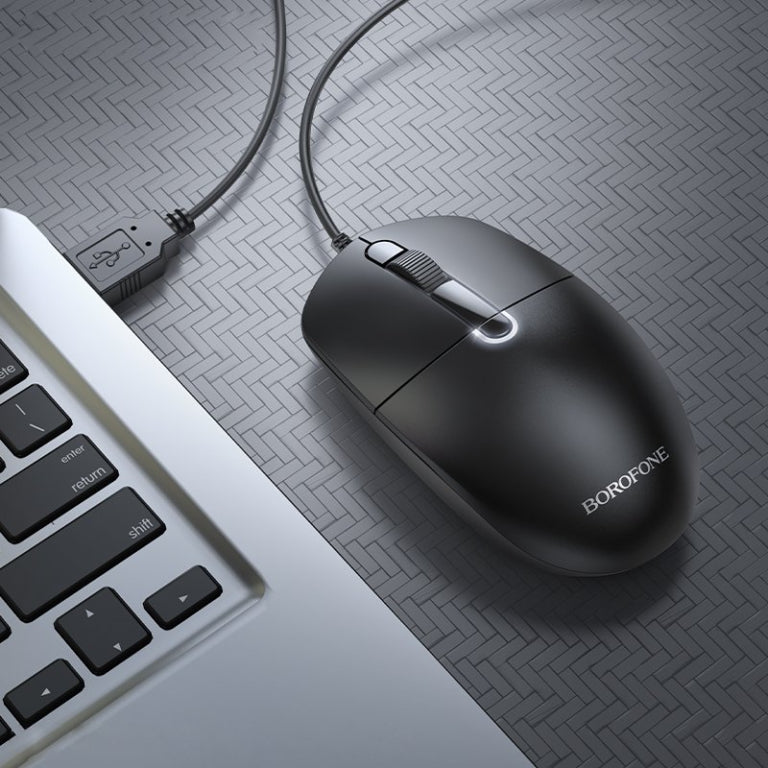 Borofone Computer mouse BG17 Morning wired black