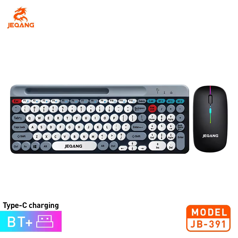 Jeqang JB-391 Ergonomic Wireless Keyboard & Mouse Combo