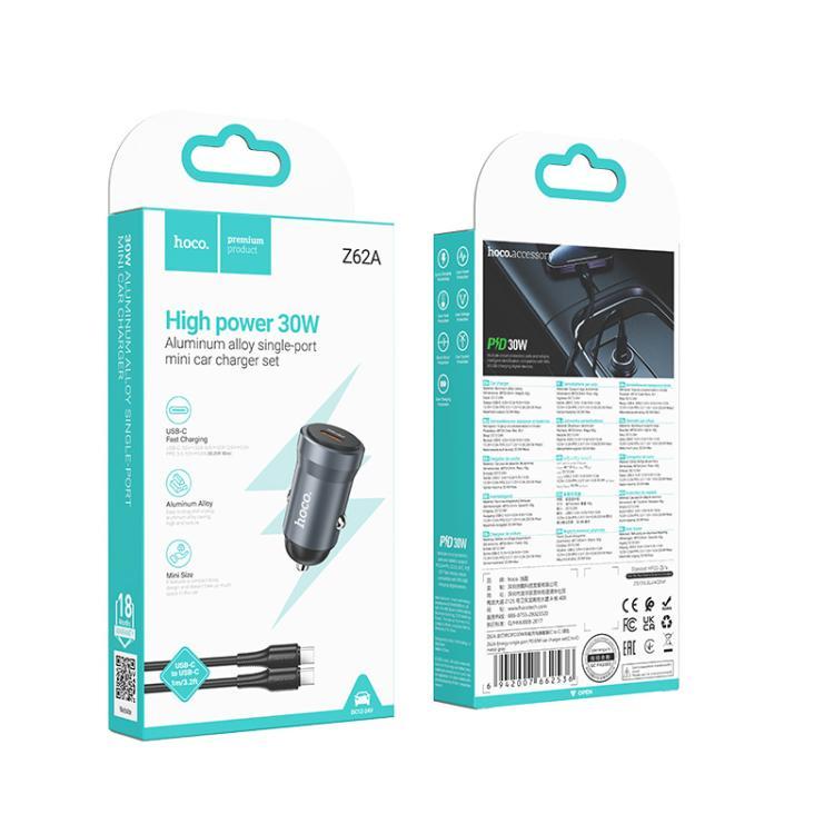 Hoco Z62A Energy single port PD30W car charger set(C to C)