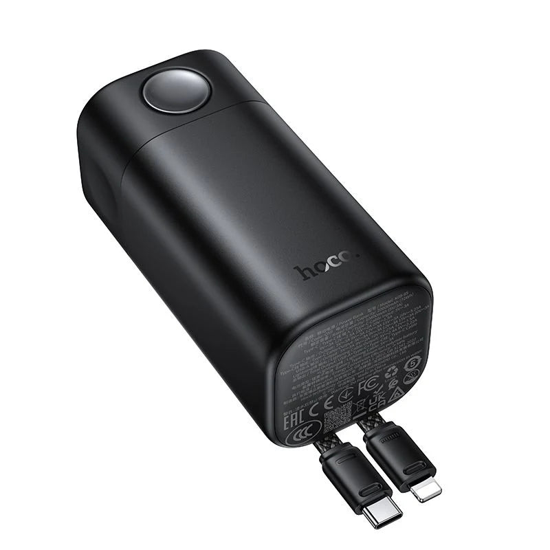 Hoco Q59 Chispeante 20000mAh Power Bank – PD 65W + QC3.0 Fast Charging, 2 Built-In Braided Cables, Digital Display, Laptop/Tablet/Phone