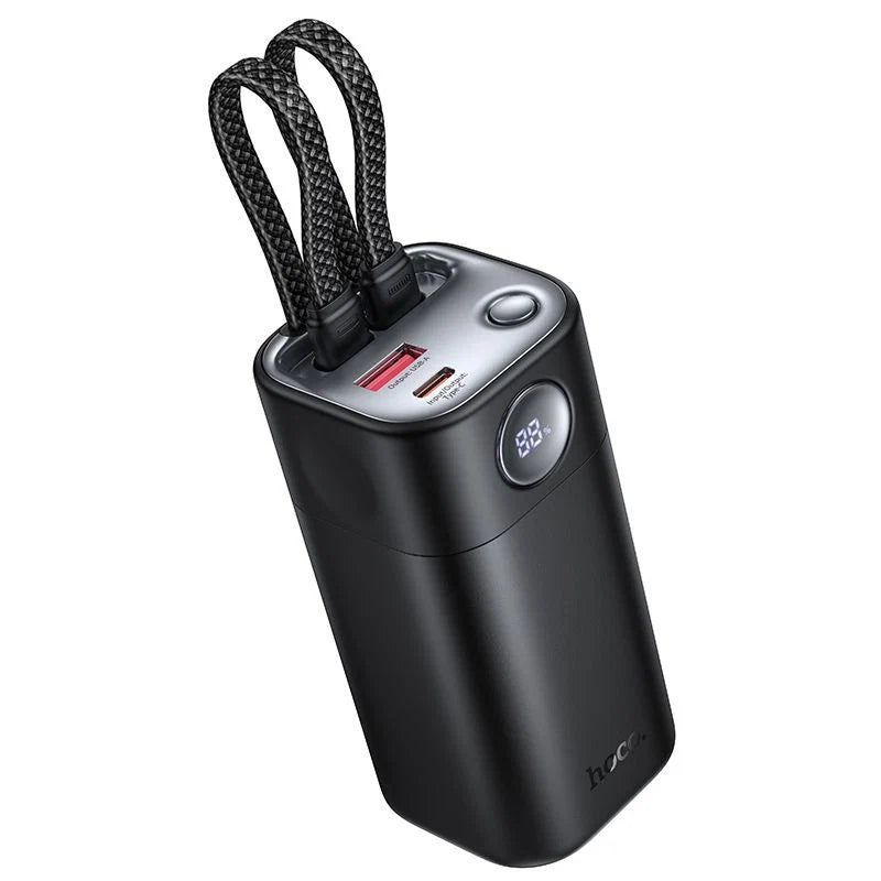 Hoco Q59 Chispeante 20000mAh Power Bank – PD 65W + QC3.0 Fast Charging, 2 Built-In Braided Cables, Digital Display, Laptop/Tablet/Phone