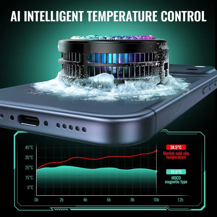 HOCO GA6 AI Magnetic Phone Cooler with RGB Display