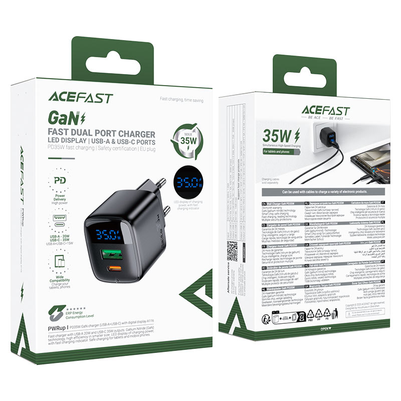 AceFast Fast Charge Wall Charger A116 PD35W GaN (1xUSB-A+1xUSB-C)