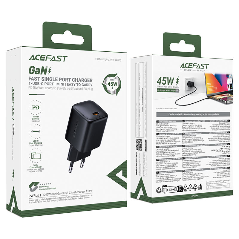 Acefast Fast Charge Wall Charger A119 PD45W GaN (1xUSB-C)