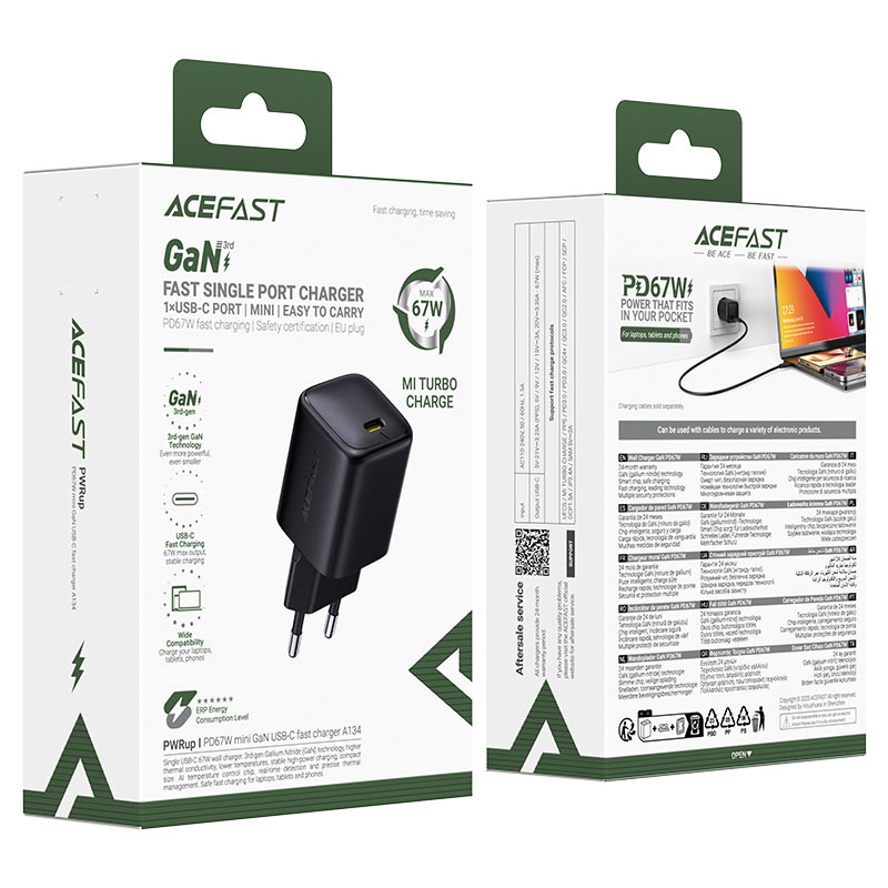 Acefast Fast Charge Wall Charger A134 PD67W GaN (1xUSB-C)