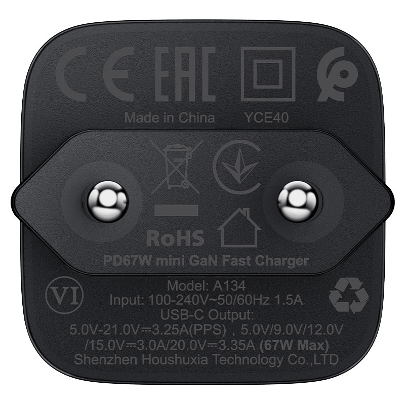 Acefast Fast Charge Wall Charger A134 PD67W GaN (1xUSB-C)