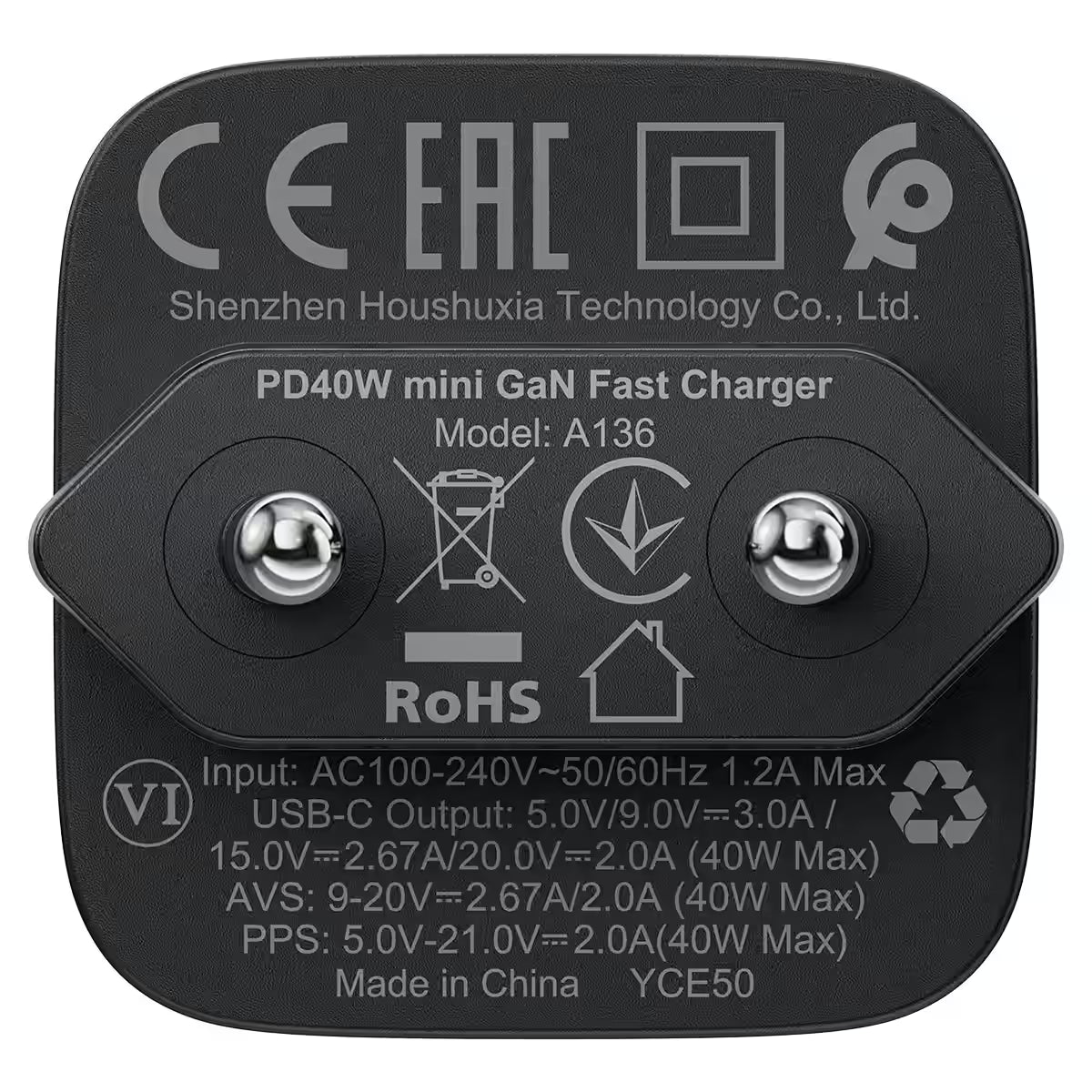 AceFast Fast Charge Wall Charger A136 PD40W GaN (1xUSB-C)