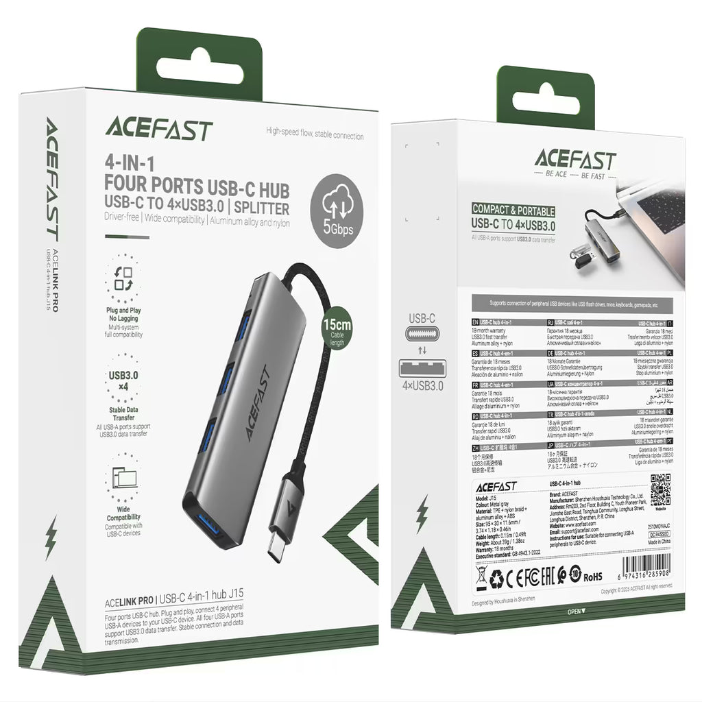 AceFast USB-C Hub J15 4-in-1