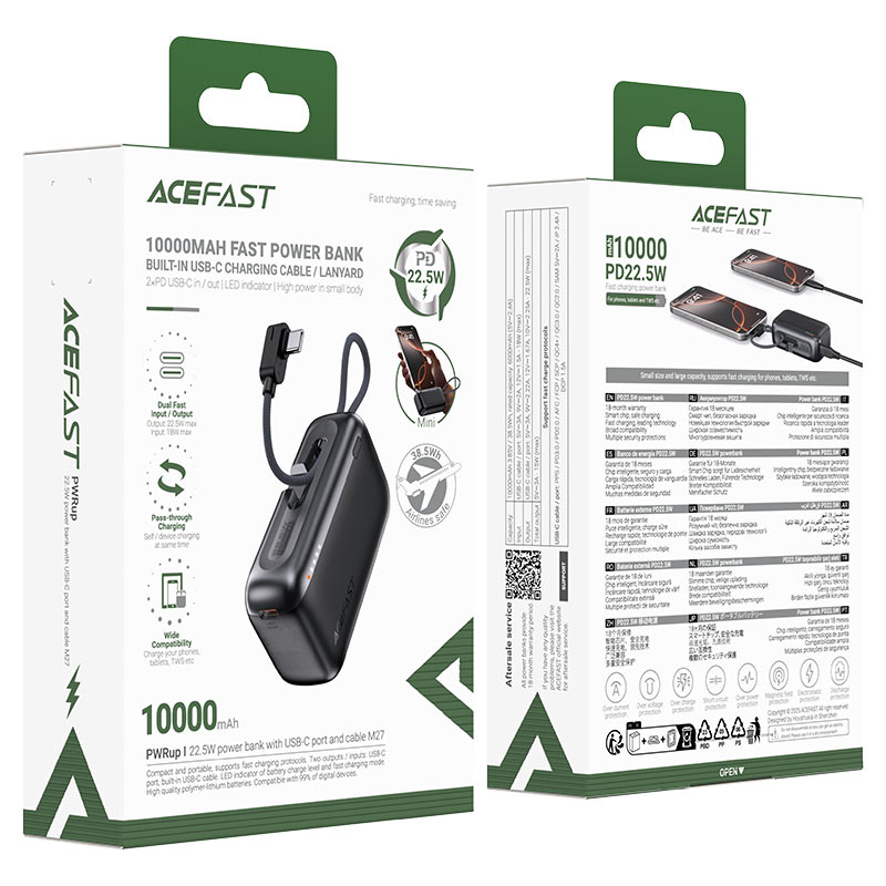 Acefast Fast Charge Power Bank M27 22.5W 10000mAh