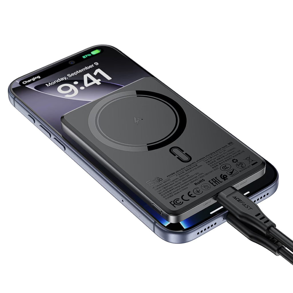 Acefast Magnetic Fast Wireless Charge Power Bank M8 PD18W 5000mAh