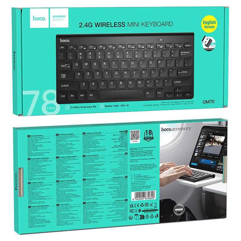 Wireless keyboard “GM70 Dragon” 2.4G EN / RU