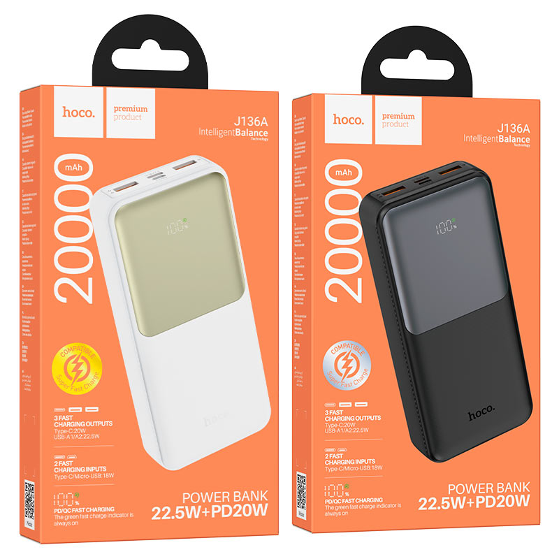 Hoco Power bank “J136A Sirui” 22.5W + PD20W 20000mAh