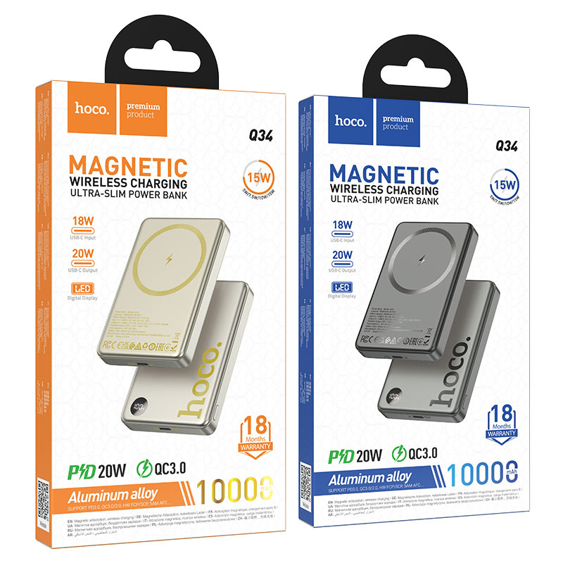 Hoco Power bank “Q34 Clever” PD20W wireless charging 10000mAh